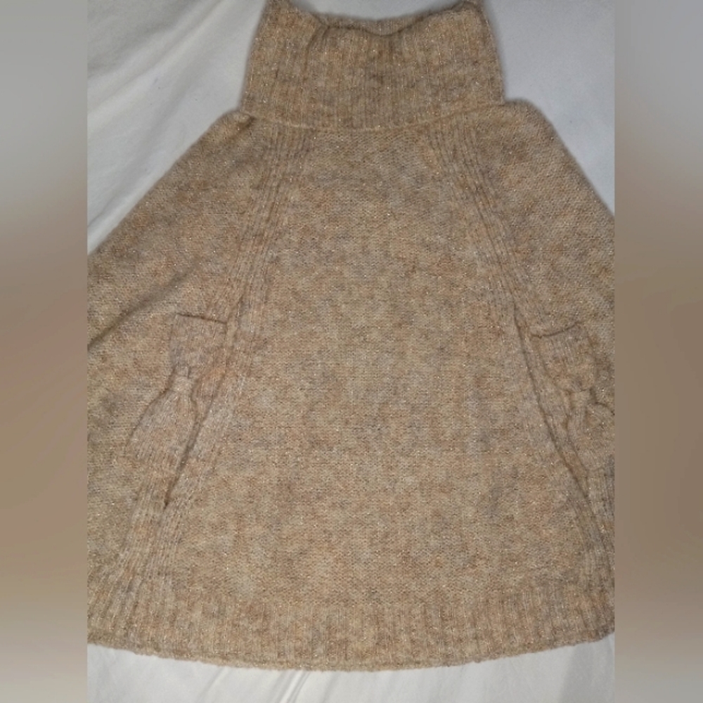 Cream Cowl Neck Sweater Shrug Poncho Elle Xs